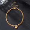 Elegant Sparkling Double Layer Heart Pendant Anklet for Women Bohemian Style Sexy Chain Summer Hoilday Jewelry Gifts