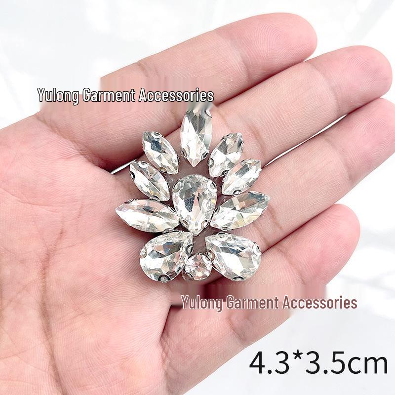 Luxury White Rhinestone Hotfix Stickers: Super Shiny DIY Dress Accessories with Hot Melt Adhesive