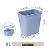 Thickened Square Plastic Wastebasket for Hotel Rooms, Bathrooms, and Restaurants