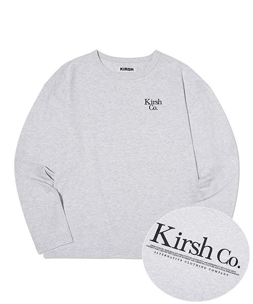 Kirsh Uni Wording Logo Long Sleeve [Melange Grey] 3