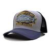 Spring/Summer Retro Color Blocked Baseball Hat Embroidered Fish  Breathable Mesh Truck Hat Fashionable Outdoor Sunshade Hat