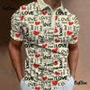 Trendy short-sleeve polo with love & heart prints, casual everyday wear.