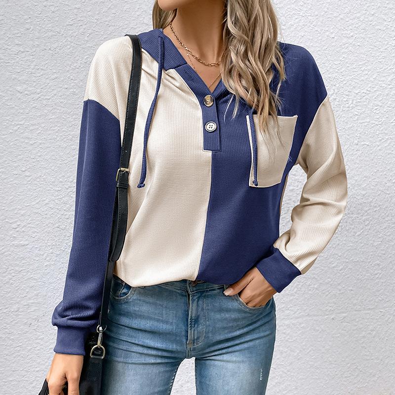 

Женская толстовка с капюшоном и длинными рукавами, многоцветная, тонкая, повседневная, удобная, для поездок на работу L темно-синий