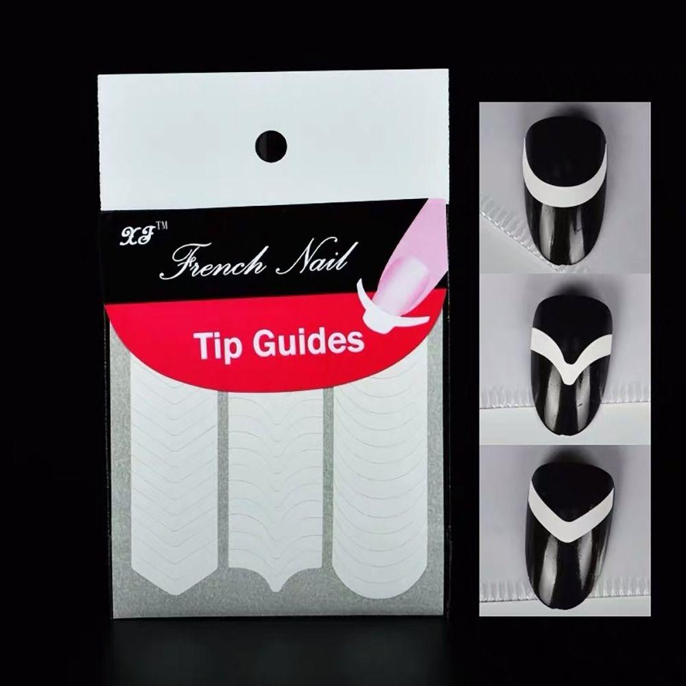 White French Nail Art Stickers Form Fringe Self-Adhesive Nail Art Sticker DIY Decoration Strip Tips Fringe Tip Decals