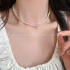 French Simplicity Bows Stringed Pearls Necklace for Women Accessible Luxury Fancy Choker Clavicle Chain Neck Chain Ornament