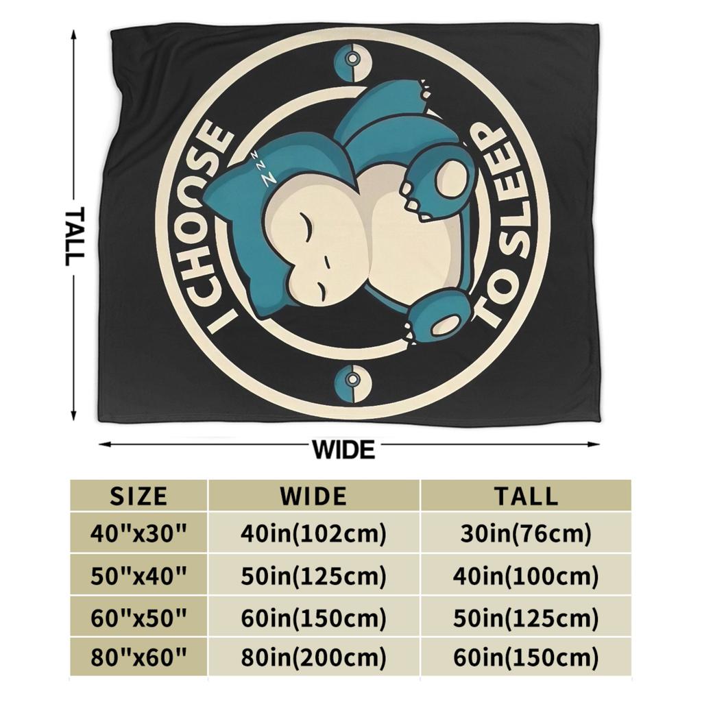 Snorlax More Sleep Please Super Warm Blanket Decorative Plush Throw Blanket Graphic Outdoor Flannel Bedspread Sofa Bed Cover