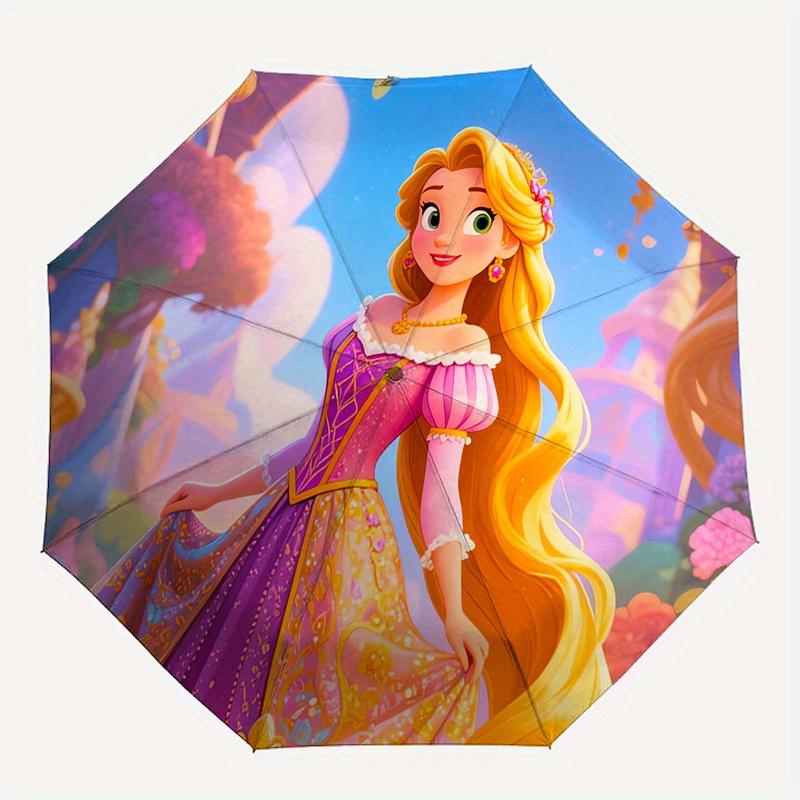 Princess, Fantasy Automatic Opening and Closing Umbrella, Compact Travel Umbrella, Lightweight and Portable, Suitable for Beach Commuting Bu
