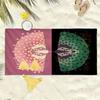 Pink and green peacock pattern polyester microfiber beach towel is highly absorbent, suitable for swimming and beach outings
