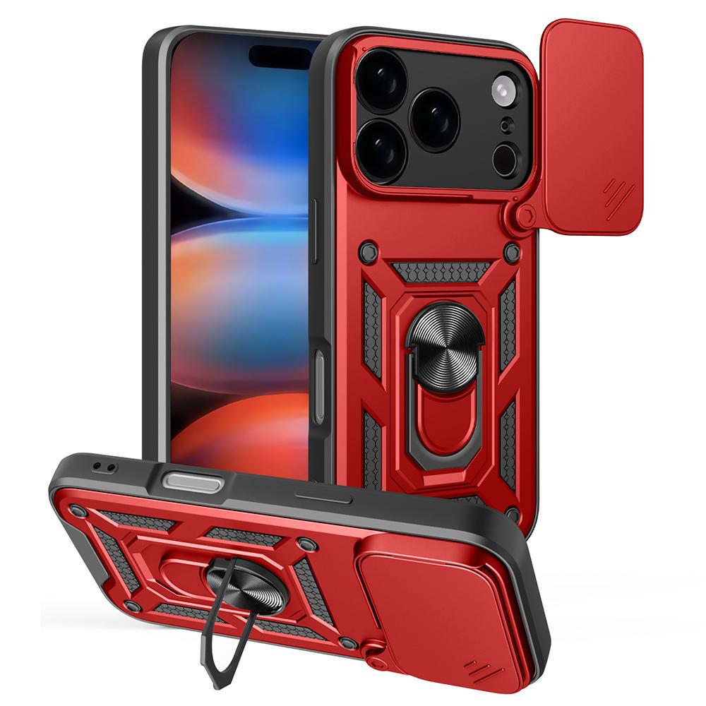 AMORUS For iPhone 17 Pro Max Case Kickstand PC+TPU Phone Cover with Camera Lens Slider