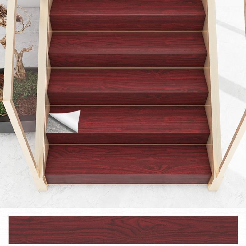 

Stair Self-adhesive Anti-slip Stickers Renovation and Decoration of Old Stairs with Thickened Wood Grain Stickers PVC Material 30x500cm