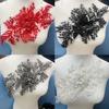 Adesivos de Renda Florais Coloridos Peças de Tecido com Flores Acessórios de Bordado Decorações para Vestido de Casamento Acessórios com Contas