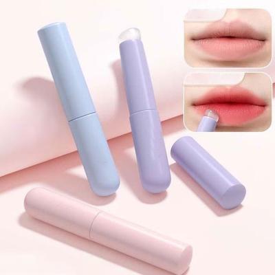 Silicone Angled Round Head Lip Brushes Lipstick Brush Applicator Reusable Multi Functional Lip Brushes Lip Gloss Makeup Brushes