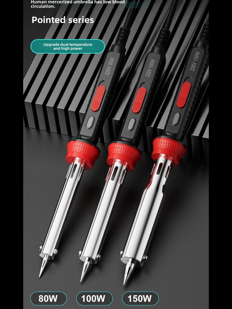 300W Adjustable Temperature Handheld Soldering Iron - Portable, High-Power Flat Head with External Heating.