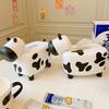Cow Tissue Box Cover Large Capacity Universal Multifunctional Desktop Lovely Cow Shape Tissue Paper Case with Toothpick Dispenser