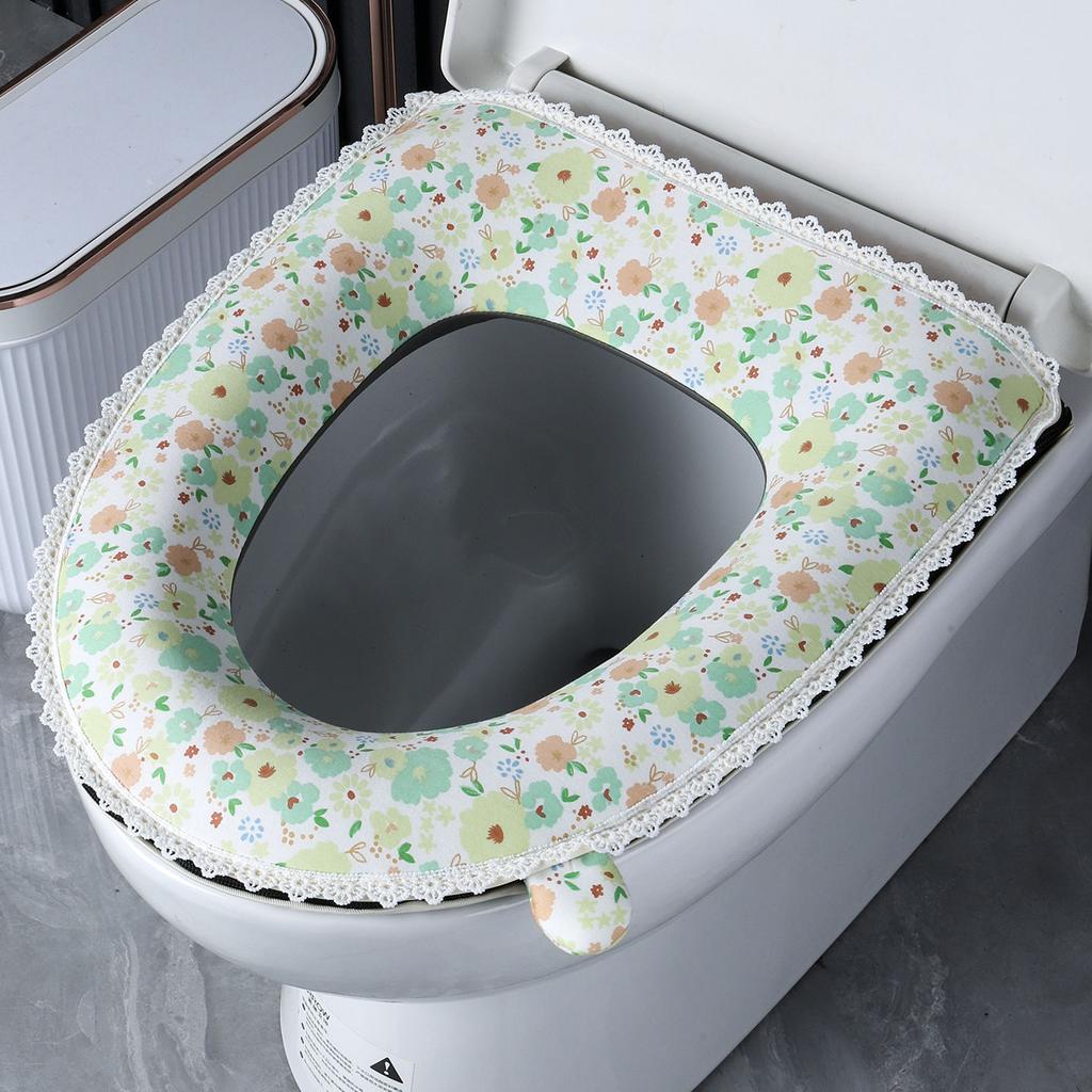 Type Household Toilet Seat Cushion Made of Pure Cotton with Enlarged and Thickened Zipper All Season Universal Waterproof Seat Cover