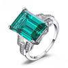 Emerald Gemstone Rings for Women Solid 925 Sterling Silver Ring Silver Wedding Engagement Band Romantic Fine Jewelry Gift
