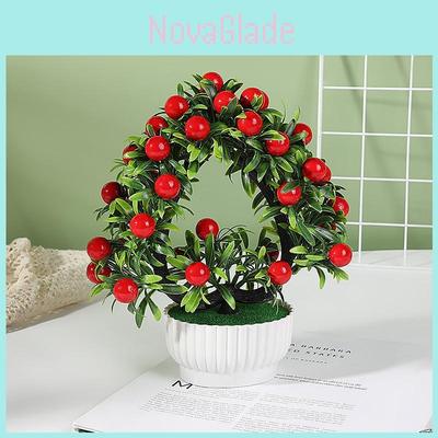 Fake Potted Plant 42 Heartshaped Fruit Bonsai Artificial Flower For Home Decor