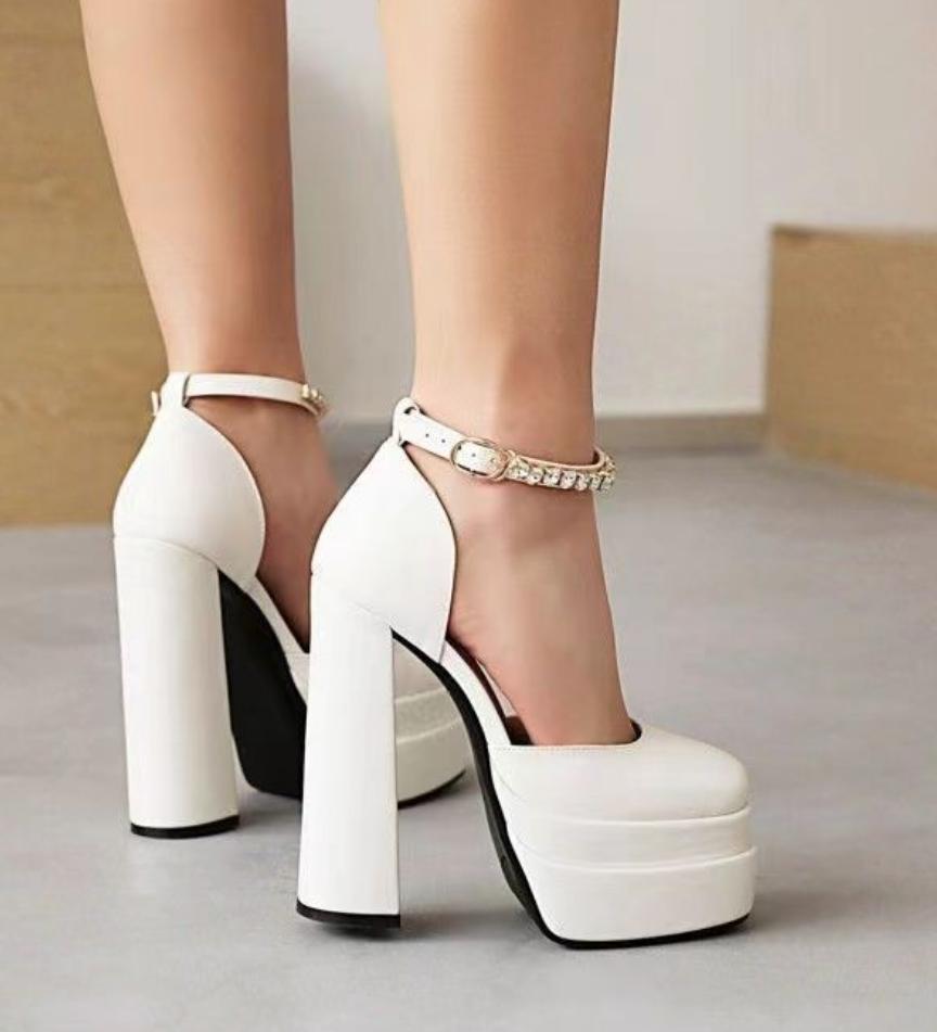 2026 Fashion Waterproof Platform 12CM Women's Summer Shoes Luxury Style Square Head Void High Heel Sandals Thick Sole Dress Shoe