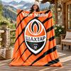FC Shakhtar Donetsk Custom Name Flannel Blanket Personalized Soft Warm Plush Throw Blanket Customized Gift for Family Friends