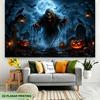1 piece of 2D flat banner, "Ghost at the Cemetery on Halloween Night", polyester fabric background cloth.zyc