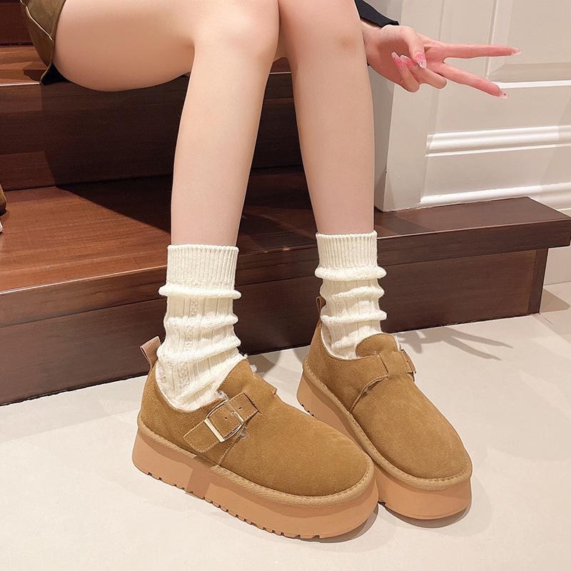 Women's Fashion Lightweight Soft Sole Winter Warm One-step Fur One Snow Boots Padded Lining Non-slip Casual Sports Cotton Boots Fur Shoes