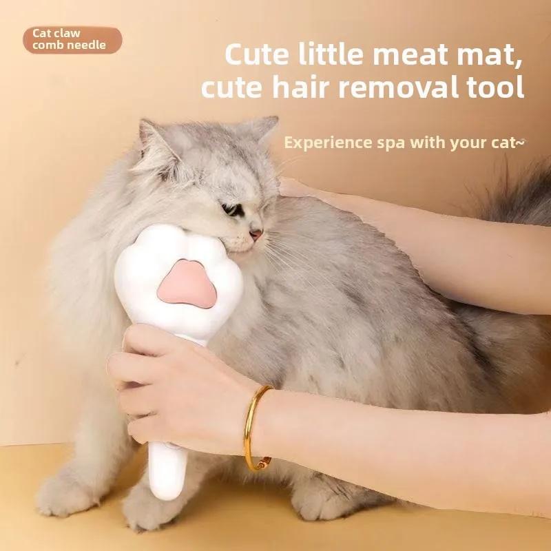 Pet Grooming Brush Cat Claw Comb Gentle Pet Massage Brush For Cats Dogs Soft Touch Hair Removal Tool Solves Licking Grooming Des белый