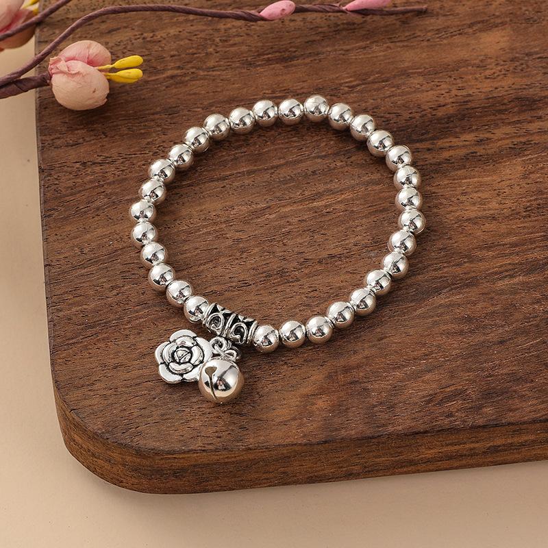 Ethnic Style Miao Silver Thin Bracelet, Elastic Silver Bracelet Women'S Retro Handmade Thai Silver Gift Selection Versatile Jewelry