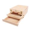 Wooden Pochade Box with 2 Drawers Adjustable Tabletop Art Easel Storage Box for 24 Inch Canvas Painting Sketching
