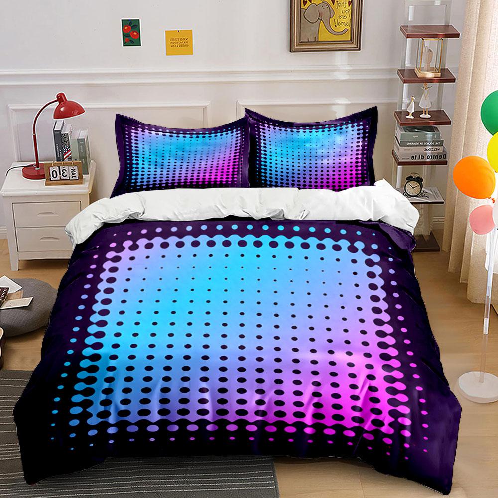 "Geometric Gradient Art Decor Set" Bedding Set with 1 Duvet Cover 2 Pillowcases Single Double King Queen, Gift