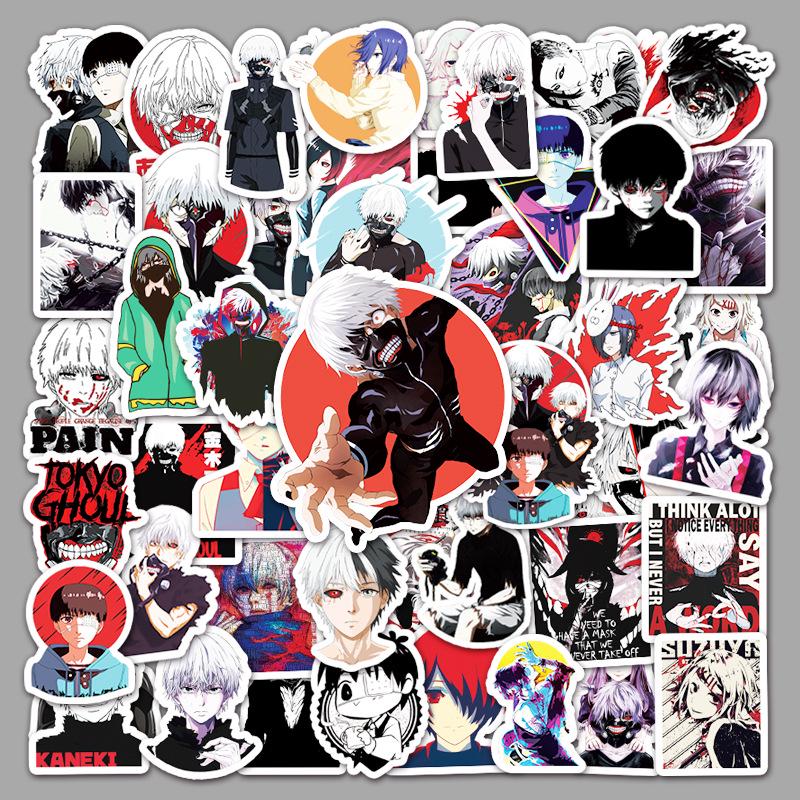51-Piece Tokyo Ghoul Anime Graffiti Stickers for Laptop, Suitcase, Car, and Scooter.