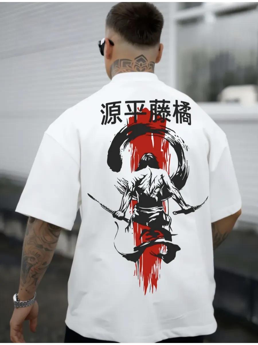 Black oversized t-shirt with black cat and wine print 4XL
