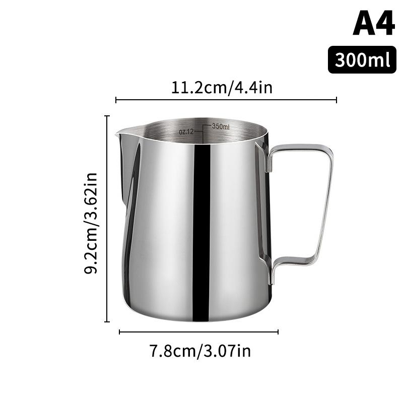 Dzbanki na mleko 150/250/350/600 ml ze skalą laserową Stal nierdzewna Retro Dzbanek do mleka Spieniacz do mleka Kubek do kawy