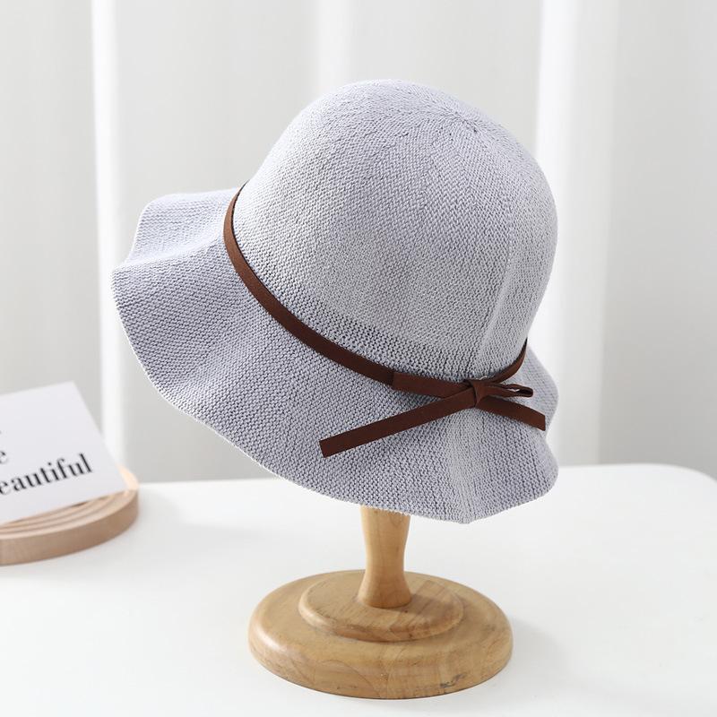 Women's Bow Fisherman Hat Straw Hat Sun Protection and Sunshade Hat Spring and Summer