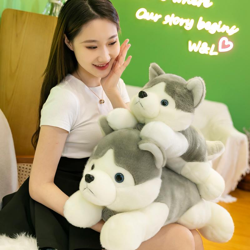 New Erha dog plush toy doll throw pillow husky doll rag doll