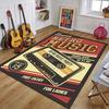 Retro Music 3D Printed Rugs for Bedroom Decoration Vintage Guitar Big Home Carpet Living Room Sofa Table Soft Non-Slip Floor Mat