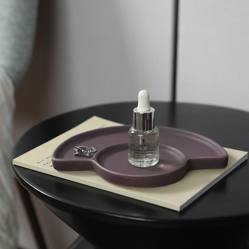 Ceramic Tray Organizer -Nordic Artistic Entryway Key Holder with Scent Diffuser, Minimalist Vanity Jewelry Dish for Home Decor