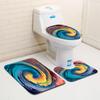 Fashion Painted Toilet Three-Piece Floor Mat Bathroom Door Mat Coffee Table Sand Carpet