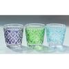 Japanese Edo Kiriko Blue Green Sky Blue Red Purple Glass 35ml Shot Glass with Exquisite Package