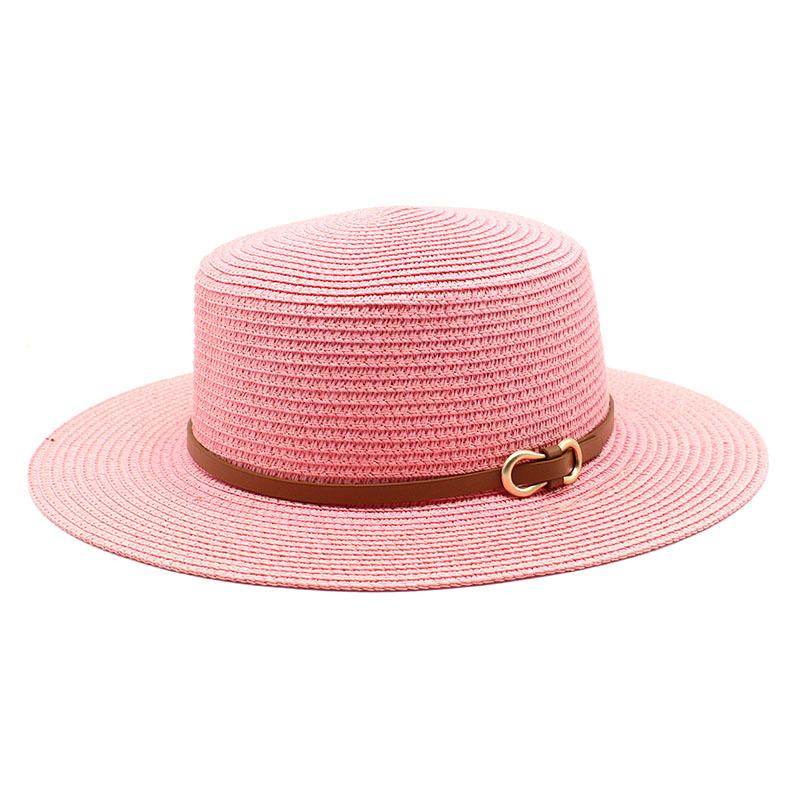 Spring And Summer Straw Hat Women'S Summer Flat Top Top Top Hat Seaside Vacation Beach Hat Internet Celebrity Straw Hat Sun Hat