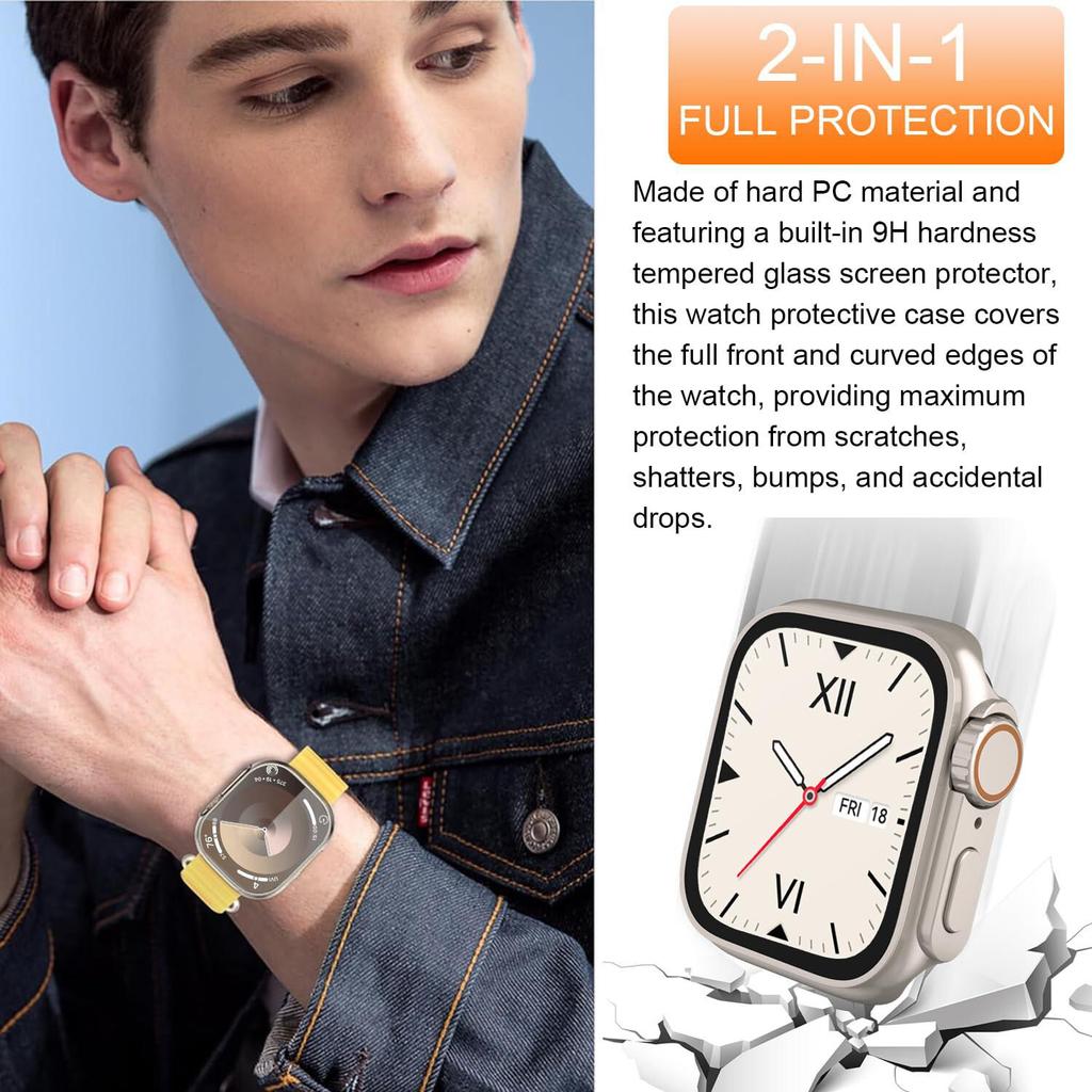 Change To Ultra Case for Huawei Watch Fit 3 Case Tempered Glass Screen Protector for Huawei Smartwatch Fit 3 Upgrade To Ultra 2