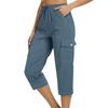 Women's Loose Casual High-Waist Elastic Double Pocket Lightweight Hiking Pants