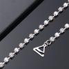 Fashion Elegant Crystal Bra Shoulder Lingerie Accessories Bra Straps Metallic Silver Plated