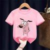 Kinder T-Shirt Courage der feige Hund Kreativ Bedrucktes Sommer Jungen und Mädchen Rundhals Kurzarm Lässiges Oberteil T-Shirt Kleidung