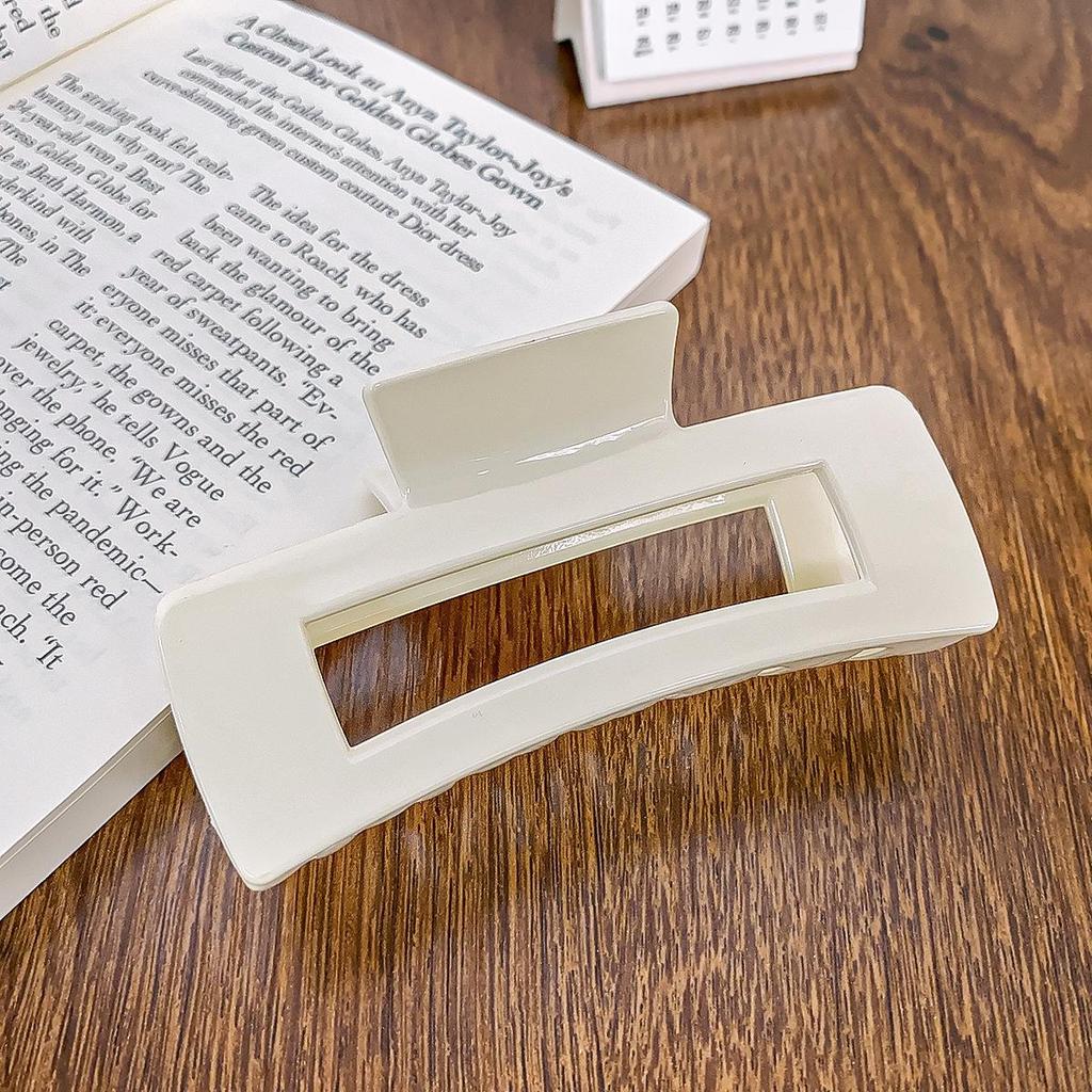 Korean Style Transparent Arc Semi-Circular Hair Clip for Women's Updo - High-End Hollow Shark Clip