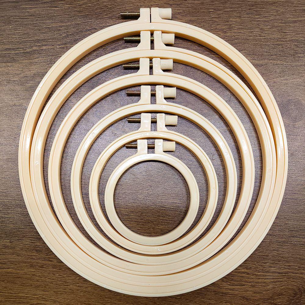 Colored Stretch Plastic Embroidery Hoop Set (7-28CM) for Cross Stitch & Punch Needle