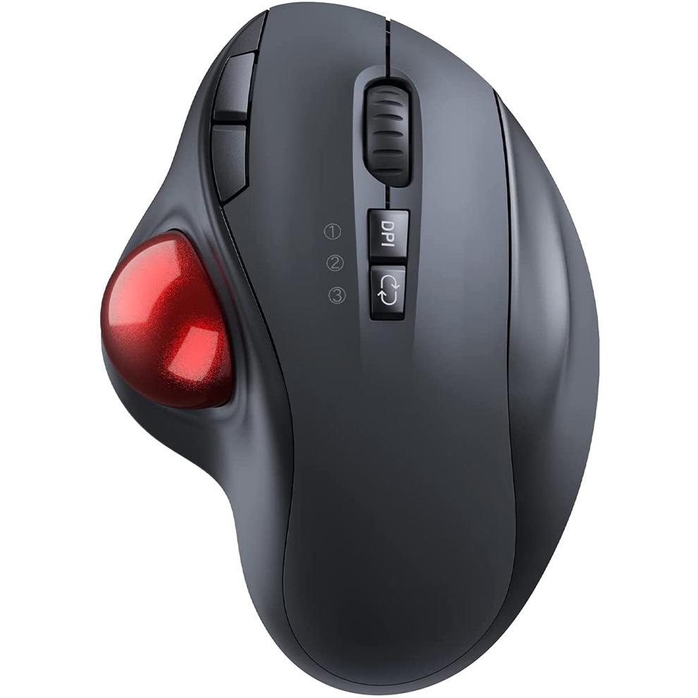 JOMAA Silent Rechargeable 2.4G Wireless Dual-Mode Trackball Mouse for Drawing & Office