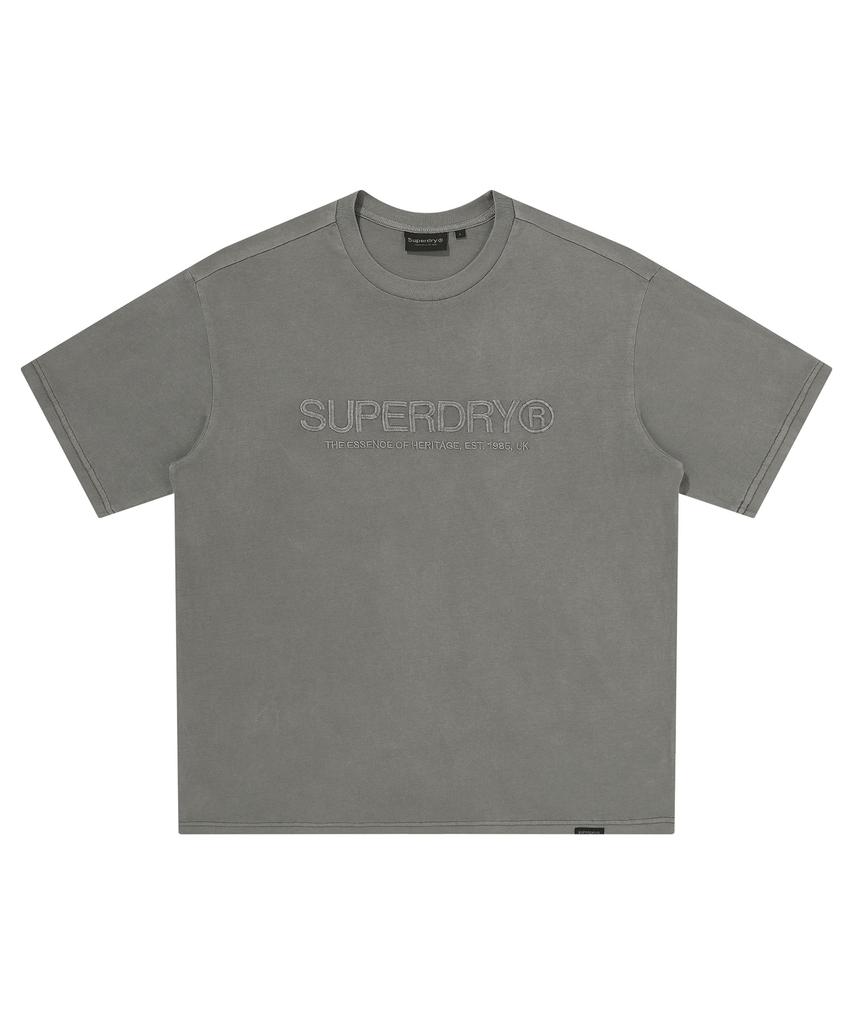 Syupeodeulai Logo Washed Short Sleeve T-Shirt Gray Sduiscq14Gry