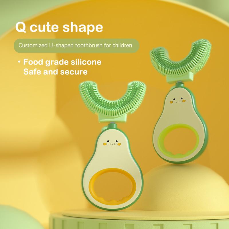 

1шт детская зубная щетка ребенок руководство U-образная зубная щетка силиконовый инструмент для ухода за полостью рта