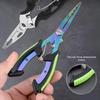 Titanium Dual-Color Eagle Mouth Fish Control Pliers Multifunction Hook Remover Line Cutter Split Ring Opener Lure Pliers
