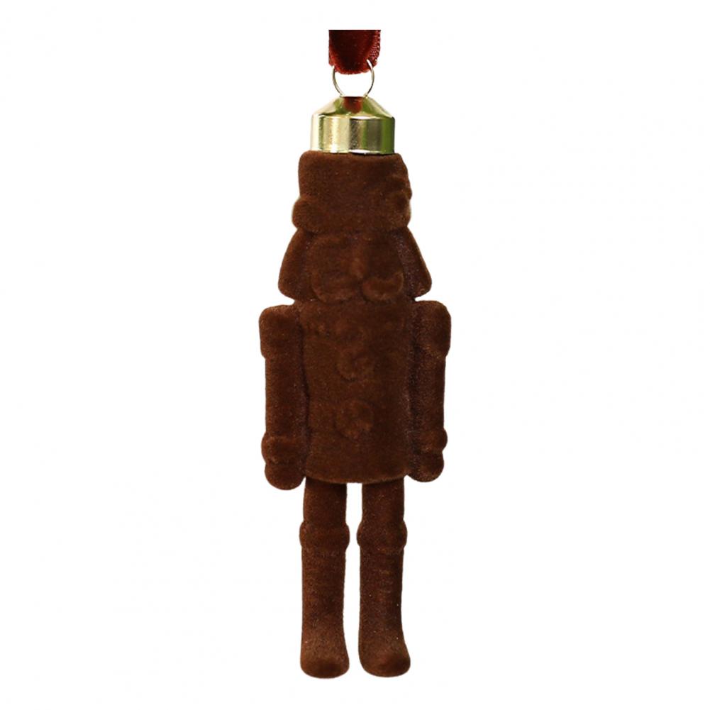 Walnut Soldier Decoration Pendant Christmas Nutcracker Ornament Festive Flocking Nutcracker Hanging for Christmas for Xmas
